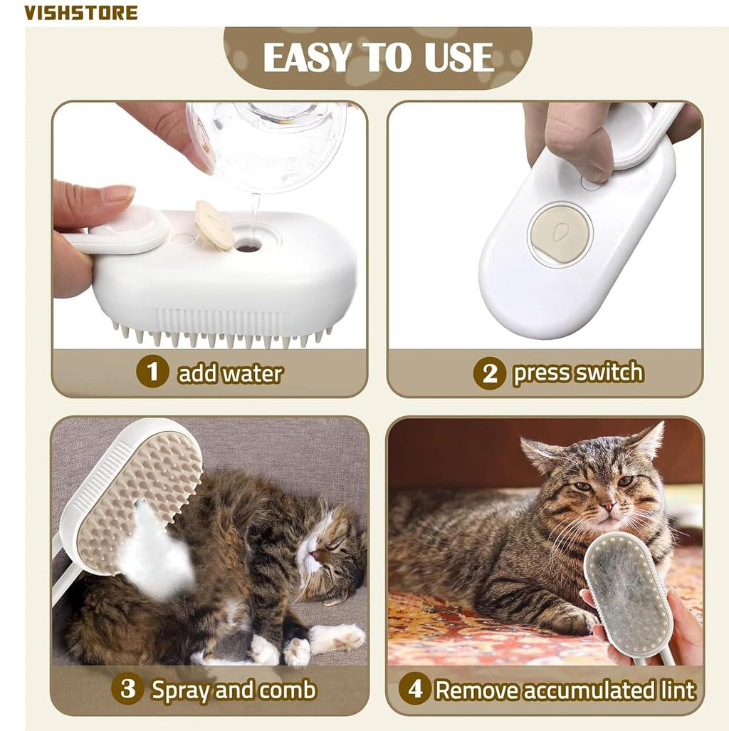 Steam-Assisted Grooming Brush | Smoother Brushing with Reduced Static