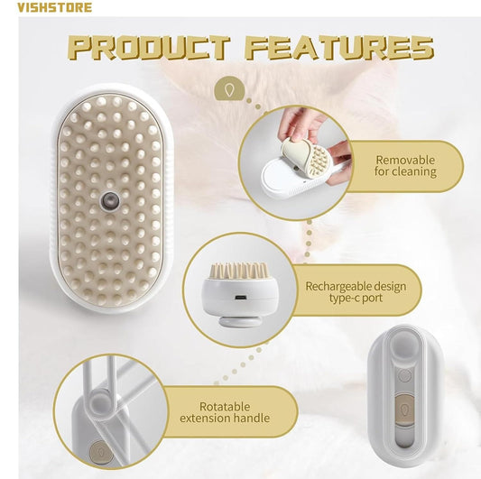Steam-Assisted Grooming Brush | Smoother Brushing with Reduced Static