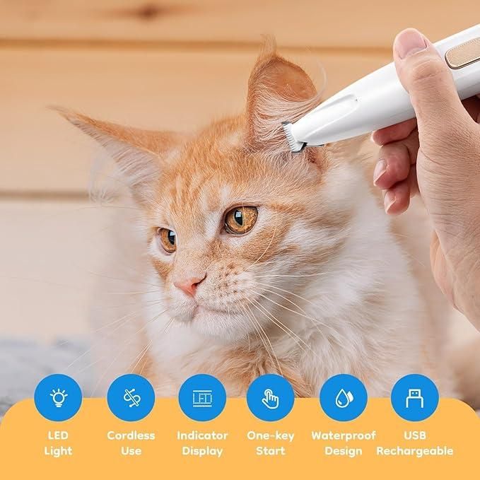 Precision Paw Hair Trimmer with LED | Safe & Controlled At-Home Paw Grooming