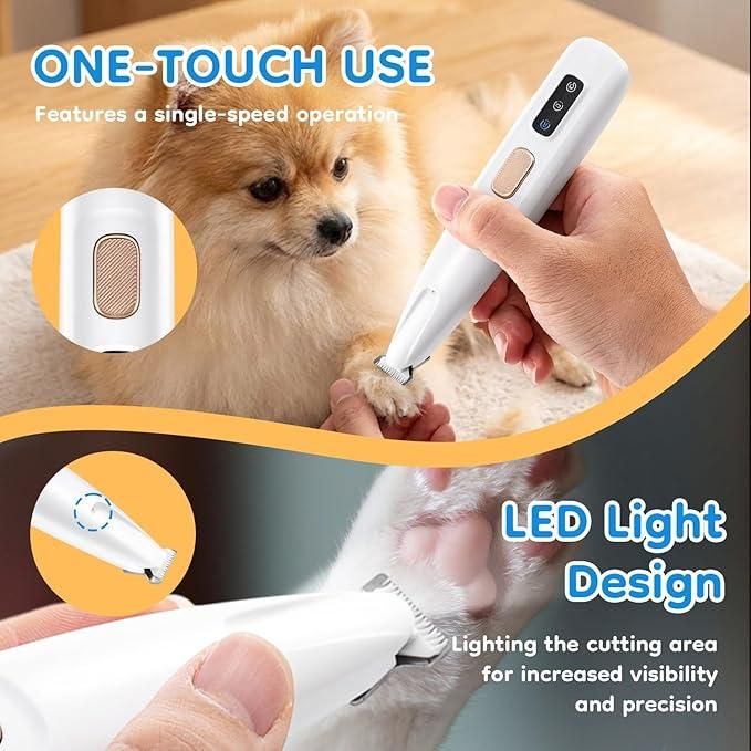Precision Paw Hair Trimmer with LED | Safe & Controlled At-Home Paw Grooming
