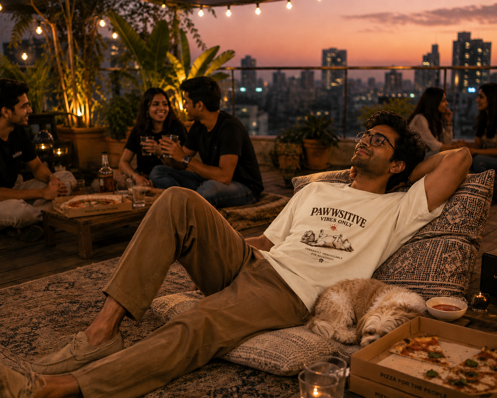 Pawwsitive Vibes Only | Premium Unisex Oversized T-Shirt