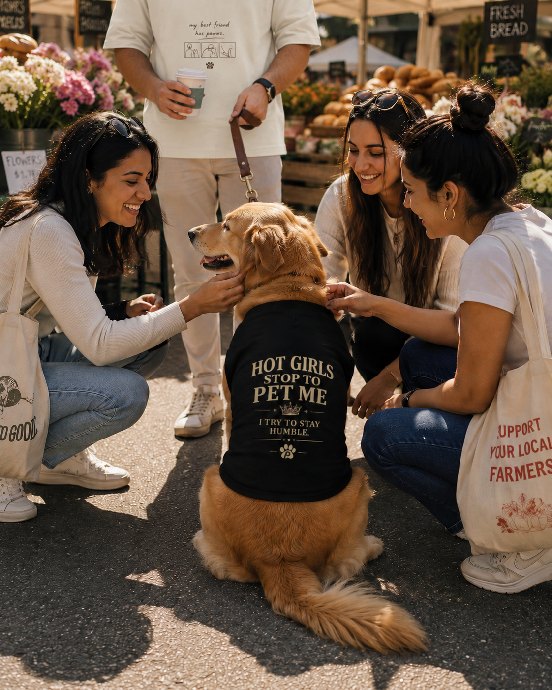 Hot Girls Stop to Pet Me | Premium Dog T-Shirt