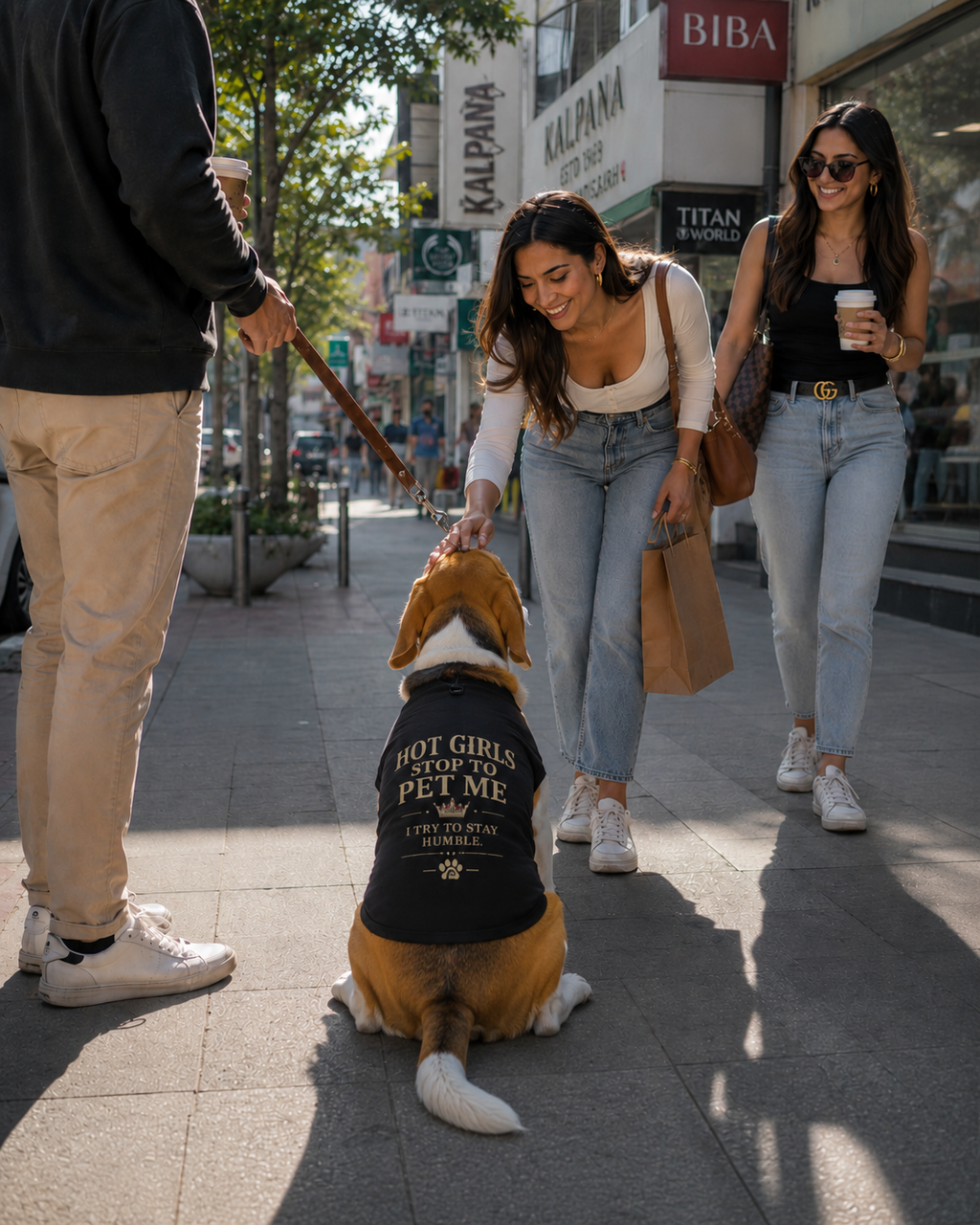 Hot Girls Stop to Pet Me | Premium Dog T-Shirt