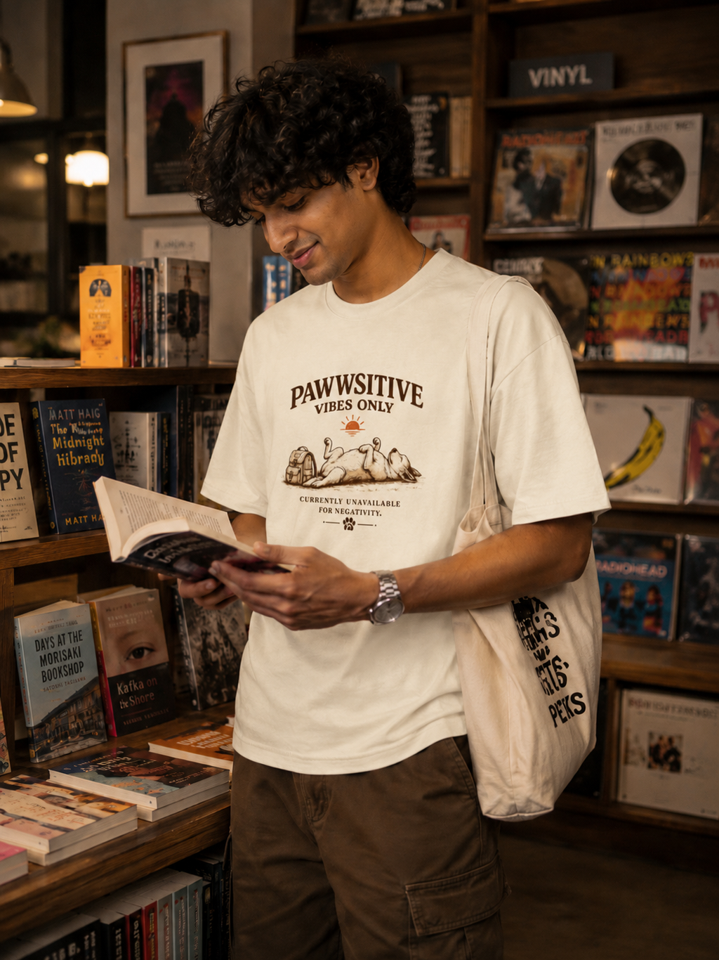 Pawwsitive Vibes Only | Premium Unisex Oversized T-Shirt