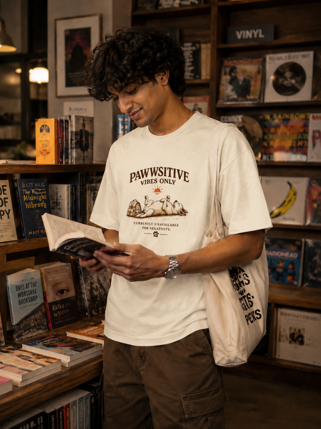 Pawwsitive Vibes Only | Premium Unisex Oversized T-Shirt