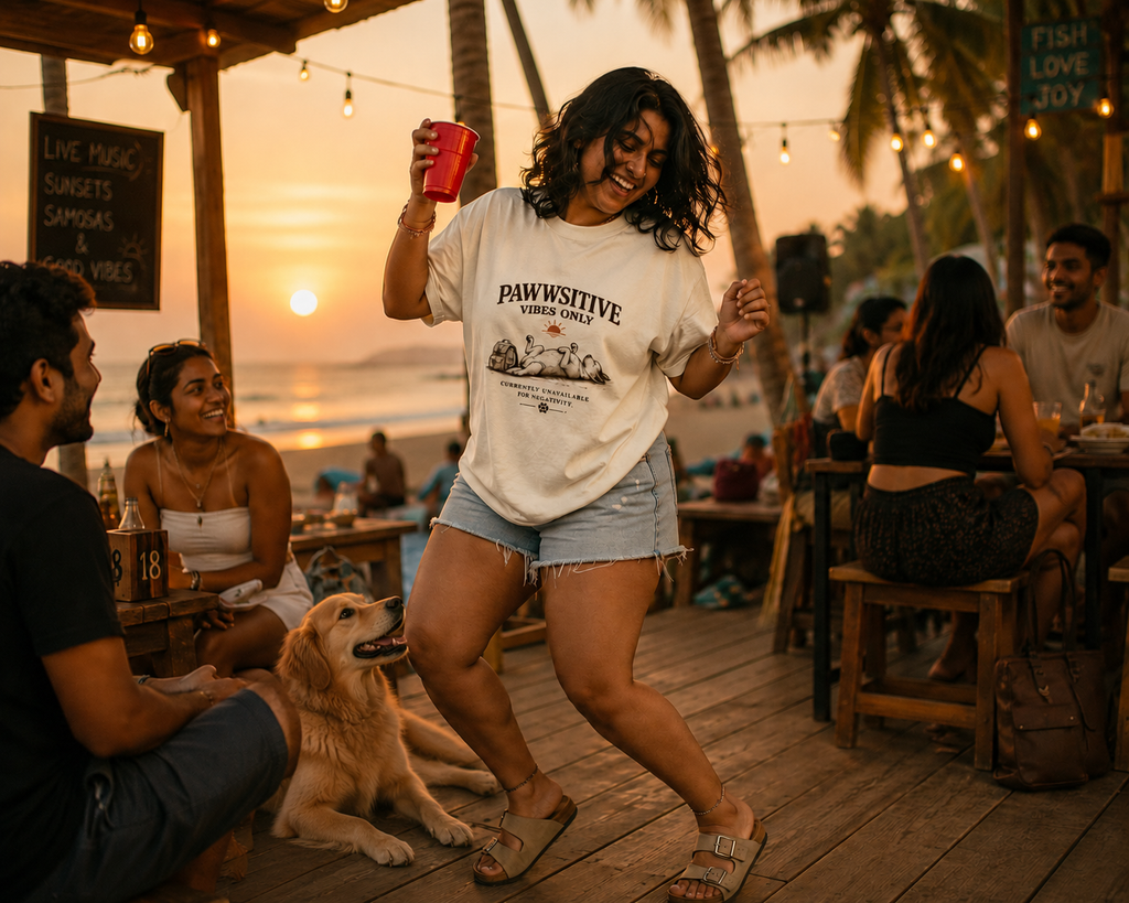 Pawwsitive Vibes Only | Premium Unisex Oversized T-Shirt